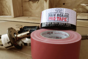 rolls of red heavy duty duct tape
