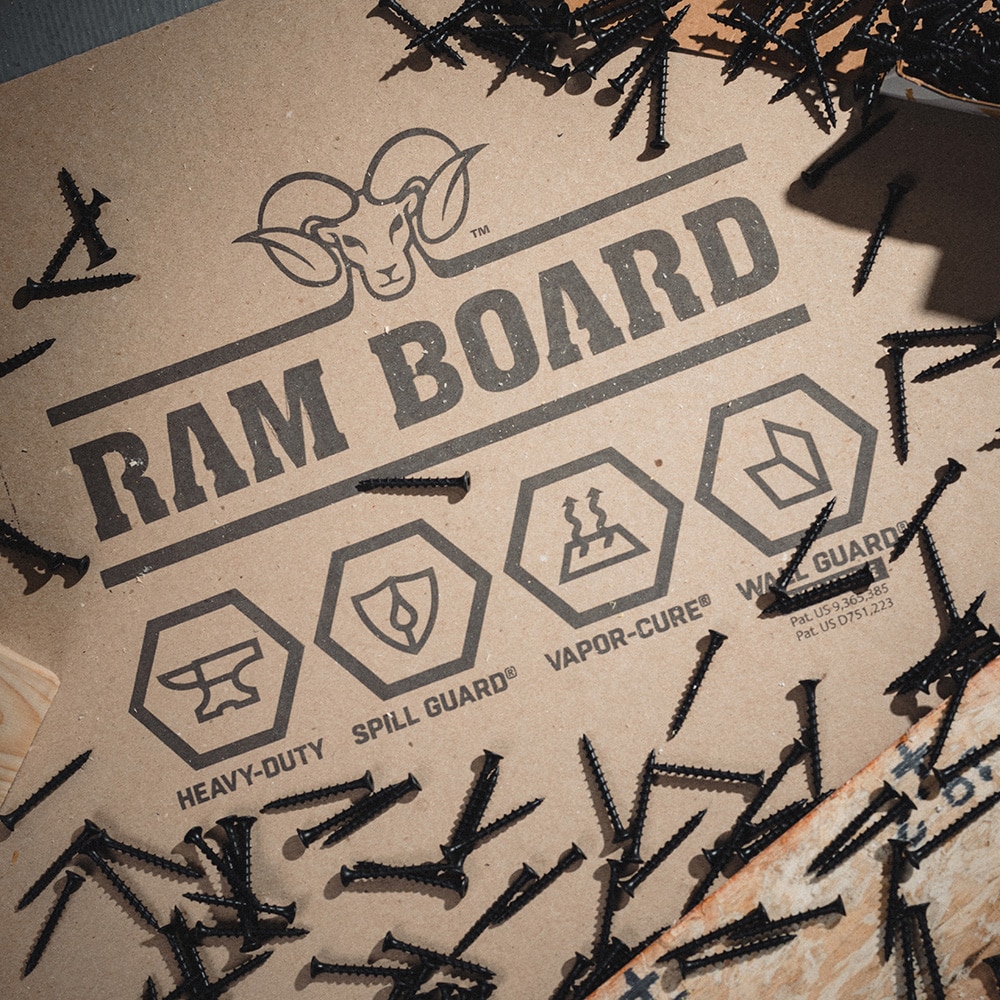 Ram board floor protection covered in loose screws