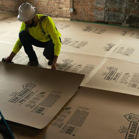 Laying down Ram Board pro sheets
