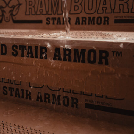water spilling on stair armor