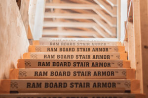 Stair armor on stairs at a construction site