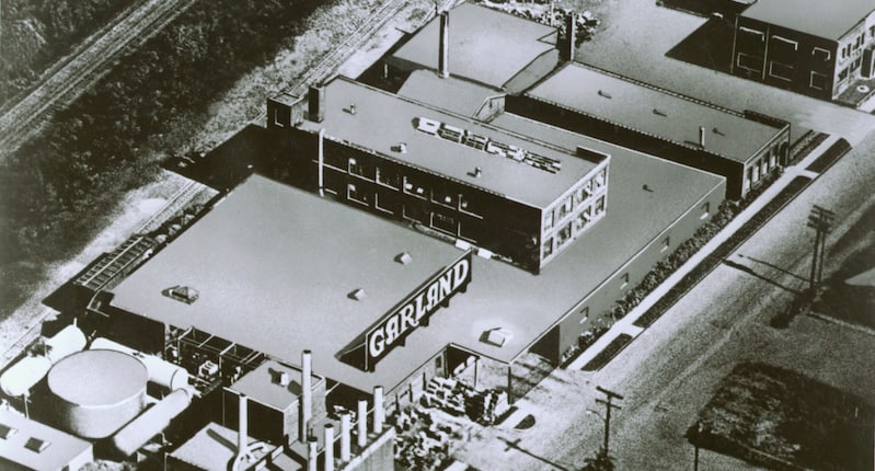 Aerial view of garland factory