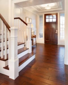 Interior of a home with wood flooring and stairs