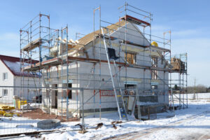winterbouwproject voor huizen