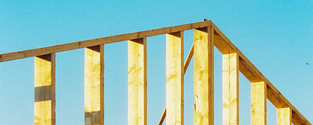 Arch of a wooden house frame