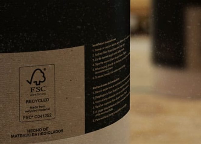 FSC Certified logo on a roll of Ram Board floor protection