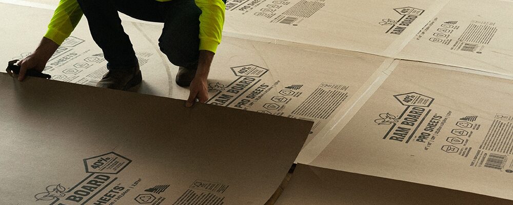 Laying down Ram Board pro sheets